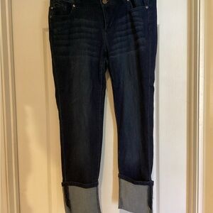 Soho Apparel Dark Blue Cropped Jeans